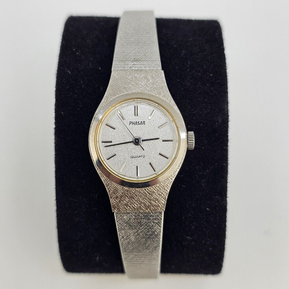 VTG Phasar Watch Women 19MM Gray Dial Gray Bracelet Band 5.5"‎ Wrist New Battery
